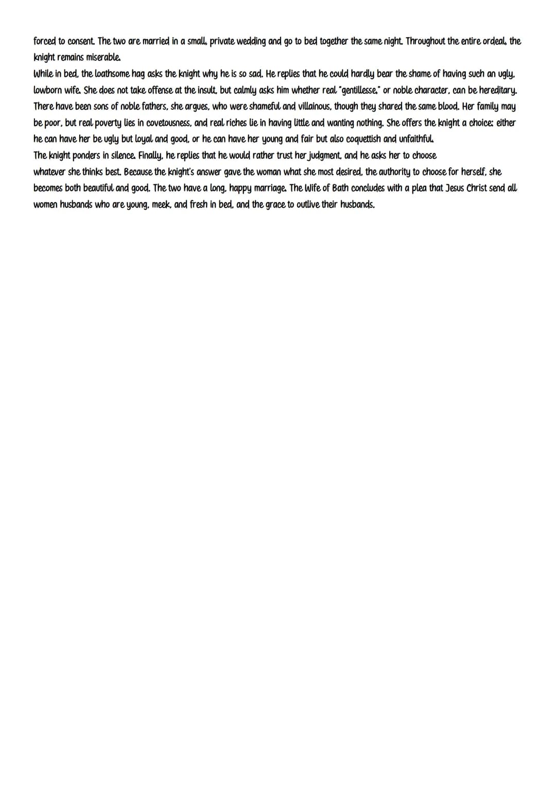 The Wife of Bath
The Wife of Bath is a stubborn and a strong-willed woman named "Alisoun" and she is a widow, and she sells cloths. This cha