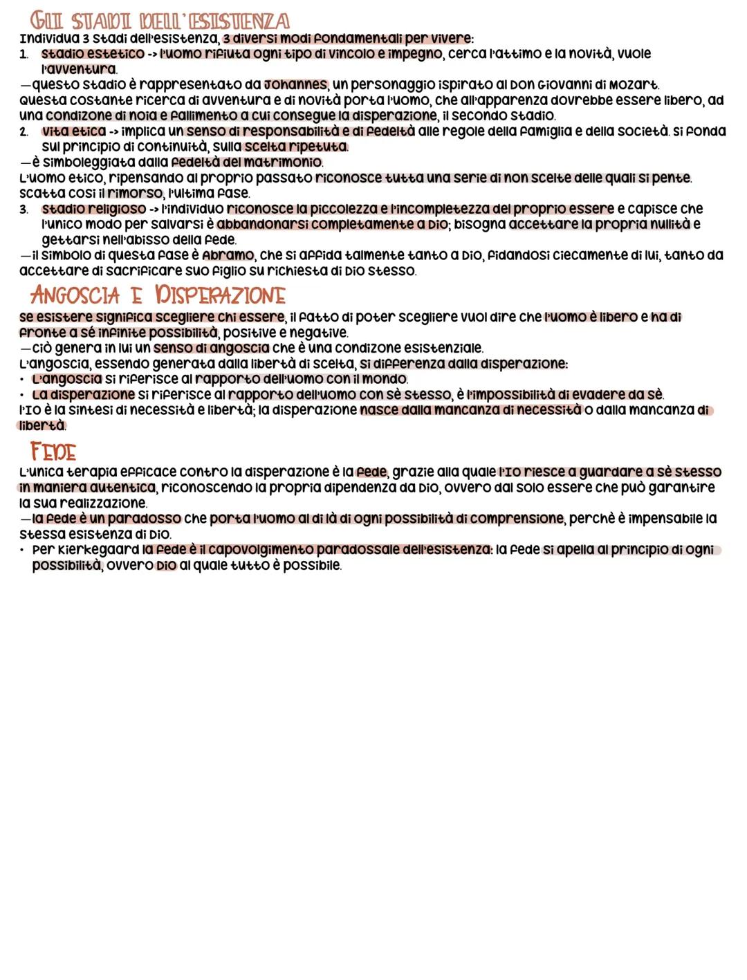 Søren Kierkegaard
VITA E OPERE
Nasce nel 1813 a copenaghen. studia teologia con scarso entusiasmo, poiché
preferisce la filosofia.
I momenti