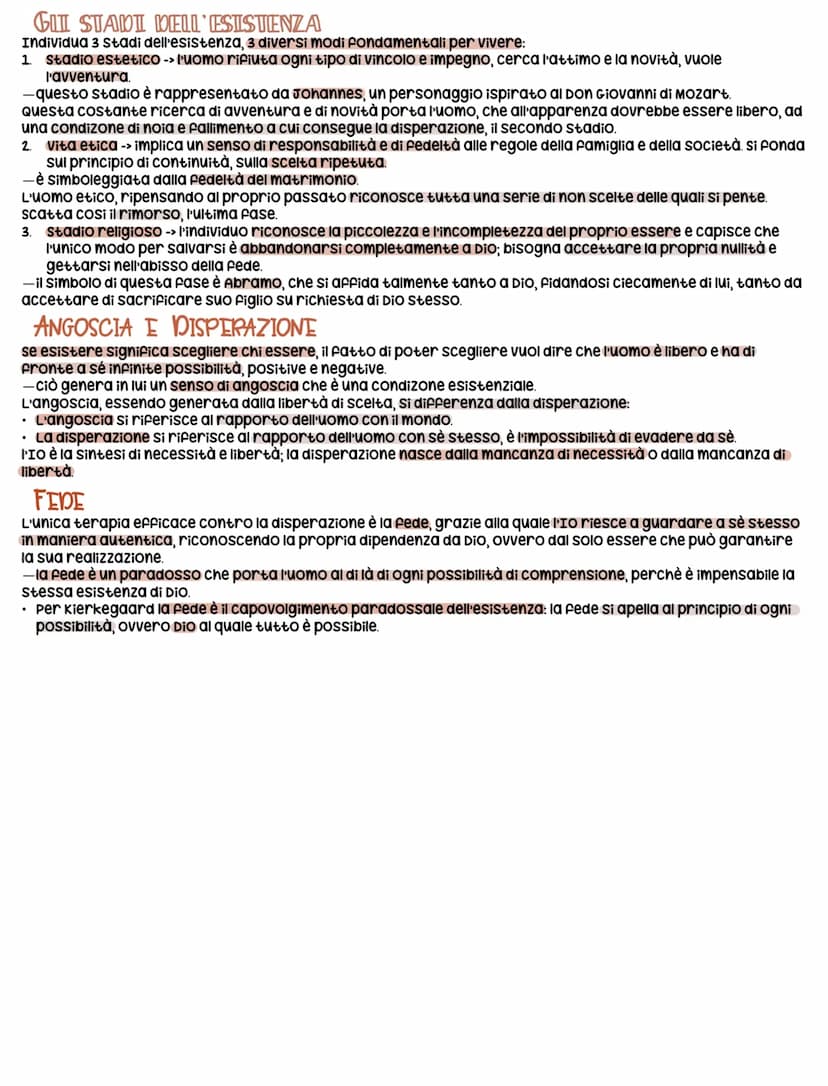 Søren Kierkegaard
VITA E OPERE
Nasce nel 1813 a copenaghen. studia teologia con scarso entusiasmo, poiché
preferisce la filosofia.
I momenti