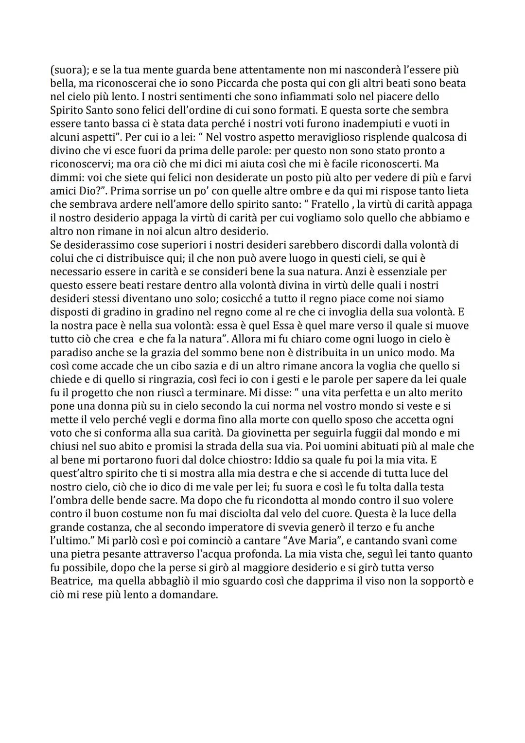 # Canto 3 Paradiso.

Si tratta di un canto al femminile. Poco dopo mezzogiorno Dante e Beatrice si trovano
nel cielo della luna in cui si tr