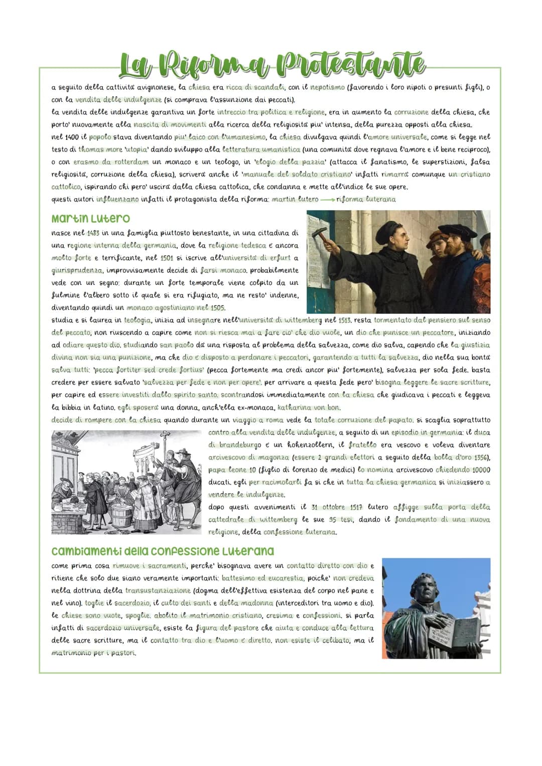 
<h2 id="lariformaprotestanteriassunto">La Riforma Protestante: Riassunto</h2>
<p>A seguito della cattività avignonese, la chiesa era ricca 