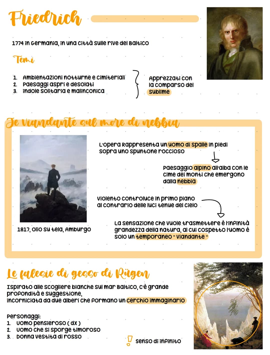 •Romanticismo
Movimento artistico che ha origine in Germania alla fine del 700
Privilegia l'espressione
del sentimento che
vince sulla ragio
