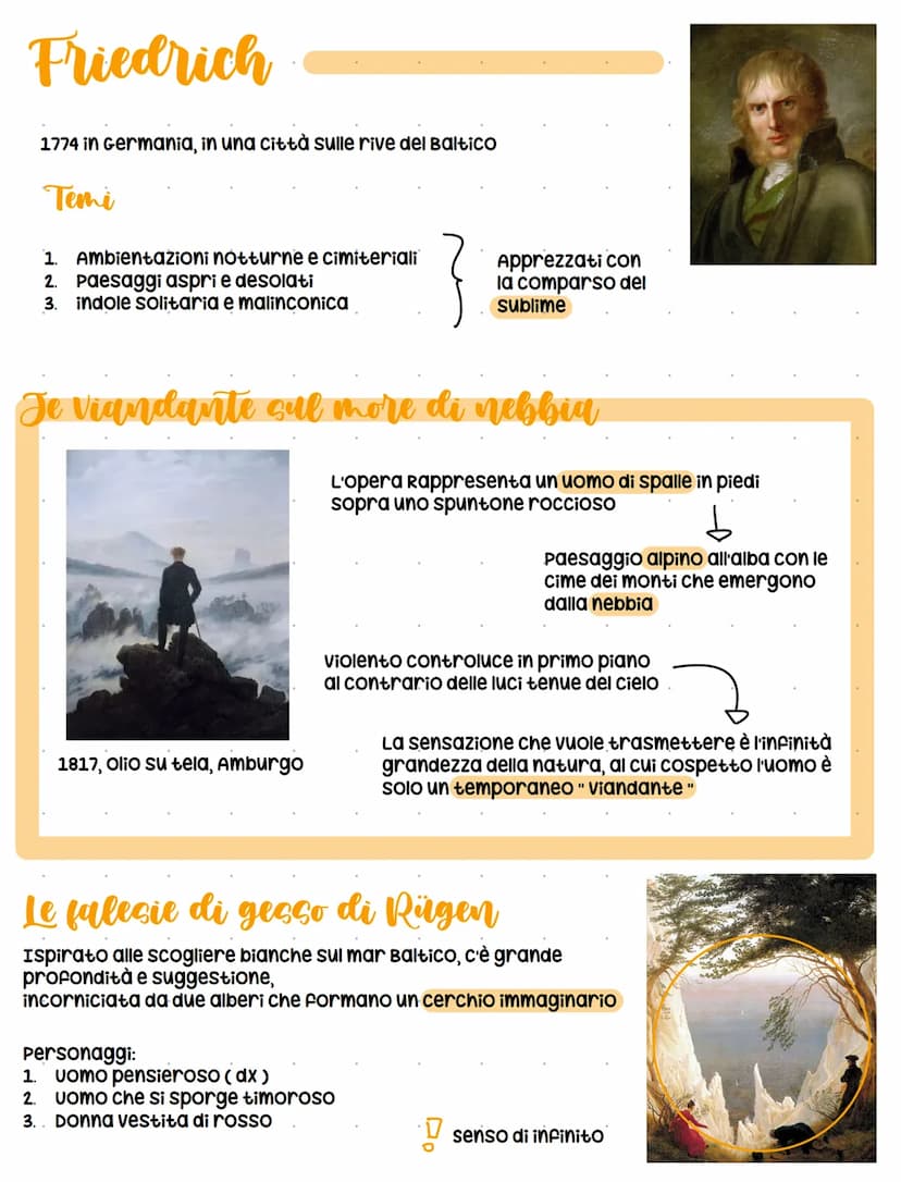 •Romanticismo
Movimento artistico che ha origine in Germania alla fine del 700
Privilegia l'espressione
del sentimento che
vince sulla ragio
