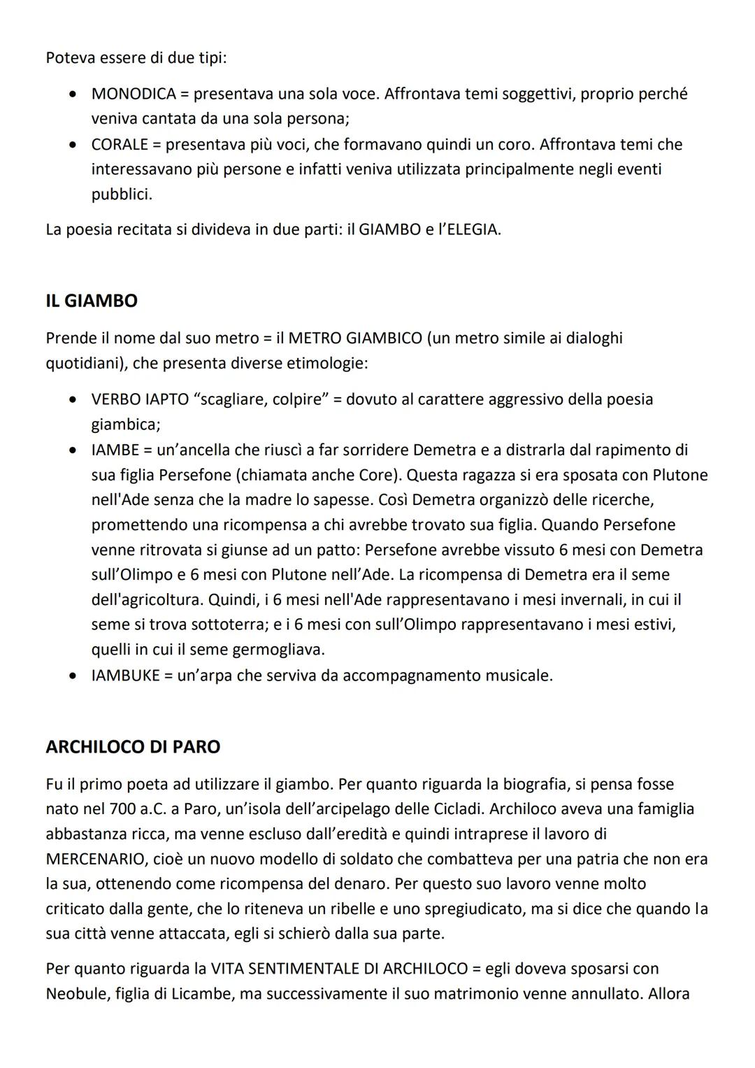 # IL MONDO GRECO DOPO ESIODO

Dopo Esiodo l'epica venne lentamente abbandonata e si passa ad un nuovo genere
letterario chiamato LIRICA, che