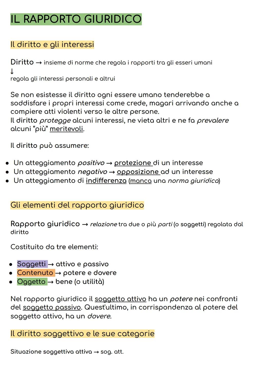 # IL RAPPORTO GIURIDICO

Il diritto e gli interessi

Diritto insieme di norme che regola i rapporti tra gli esseri umani
↓
regola gli intere