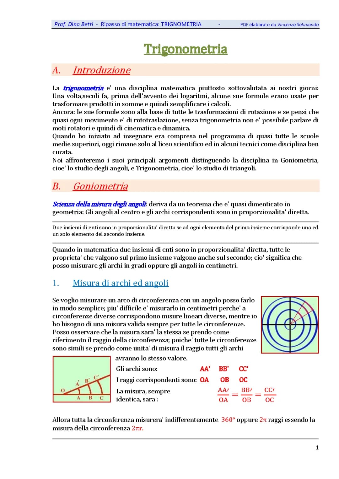 trigonometria ripasso