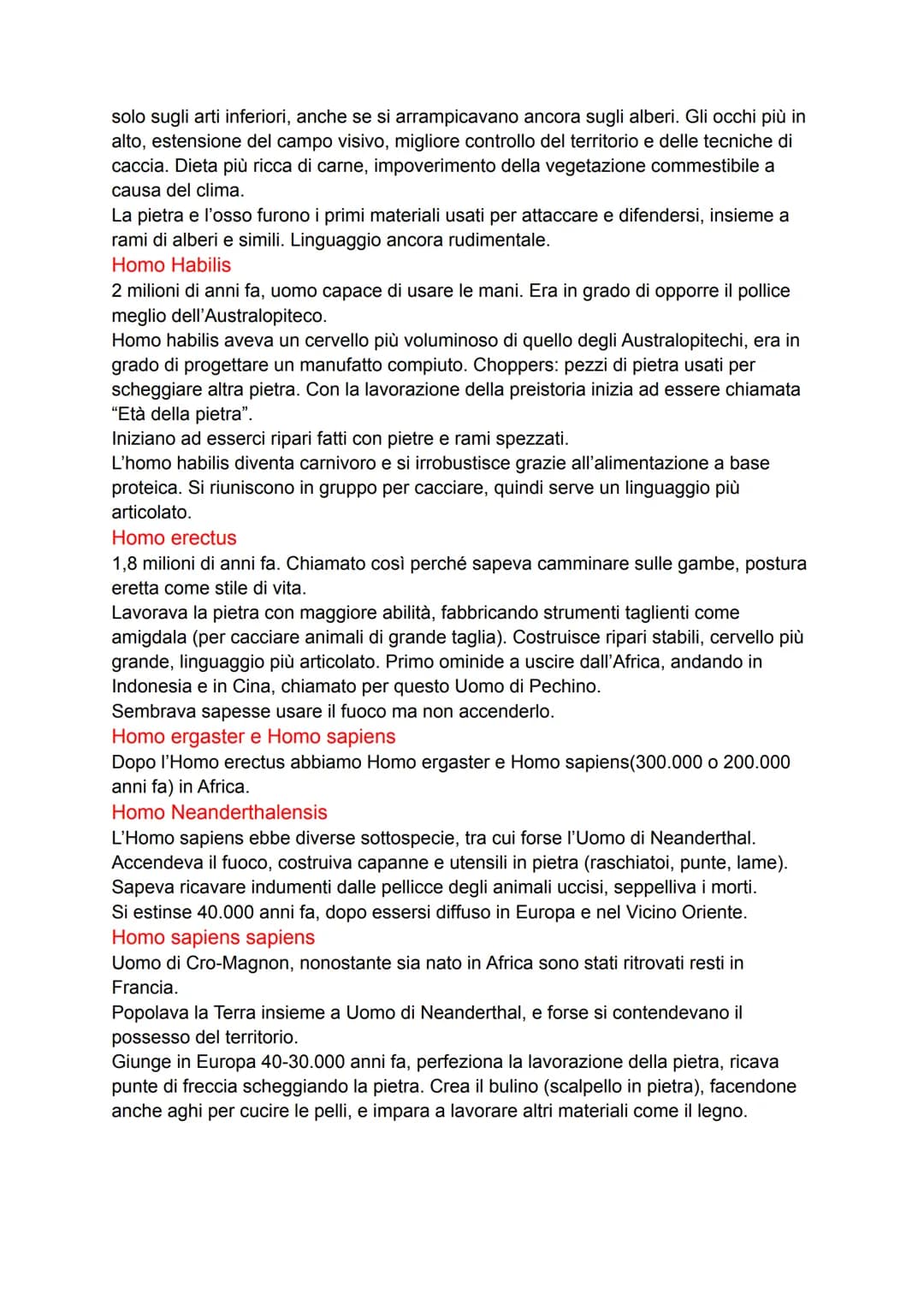 LA PREISTORIA E L'OMINAZIONE
Prima della storia
Preistoria= periodo di tempo lunghissimo e molto articolato riconducibile alle origini
della