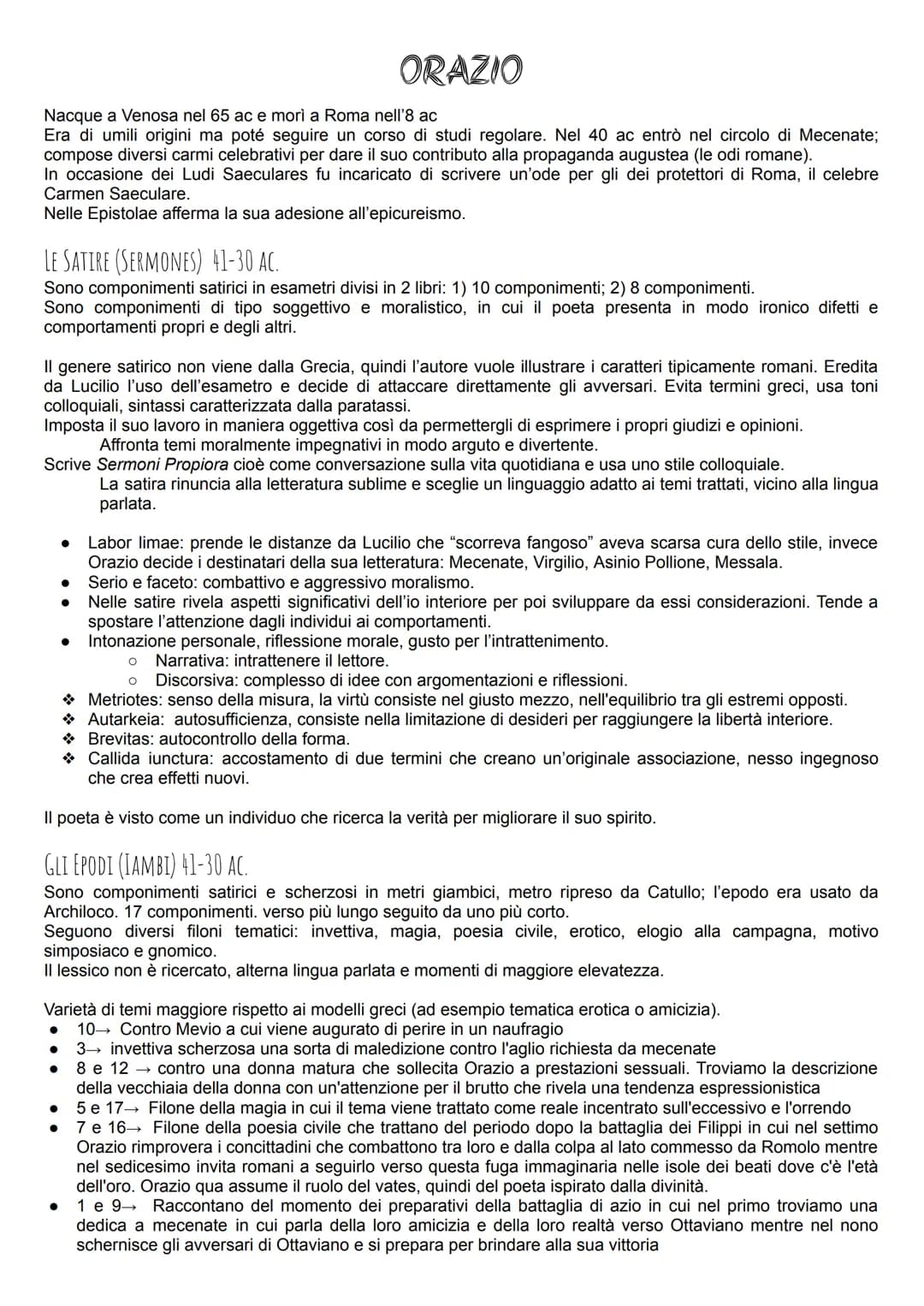 Nacque a Venosa nel 65 ac e morì a Roma nell'8 ac
Era di umili origini ma poté seguire un corso di studi regolare. Nel 40 ac entrò nel circo