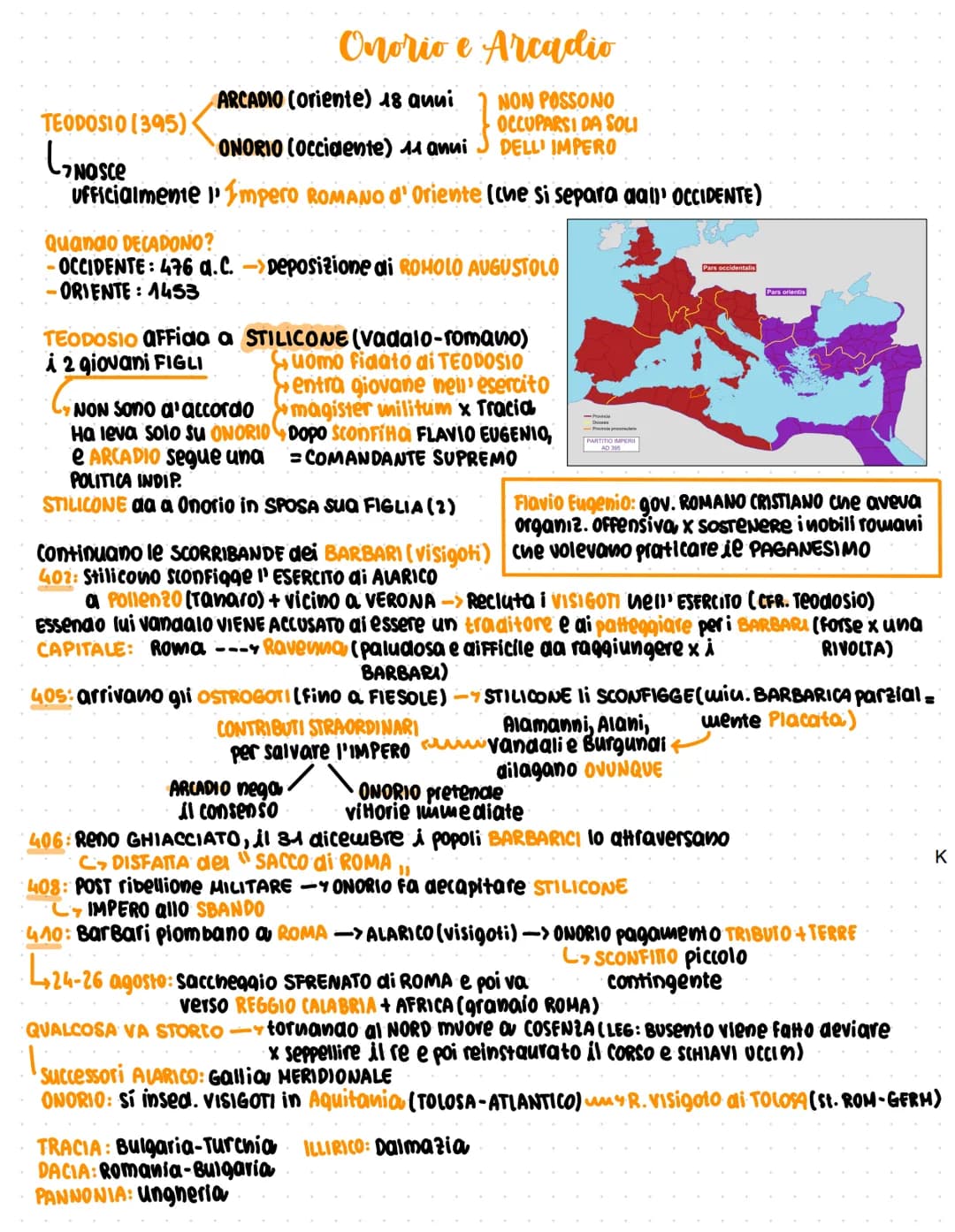 # Onorio e Arcadio

TEODOSIO (395)
ARCADIO (oriente) 18 anni
}
NON POSSONO
OCCUPARSI DA SOLI
DELLI IMPERO
ONORIO (Occidente) 11 anni

->NOSC