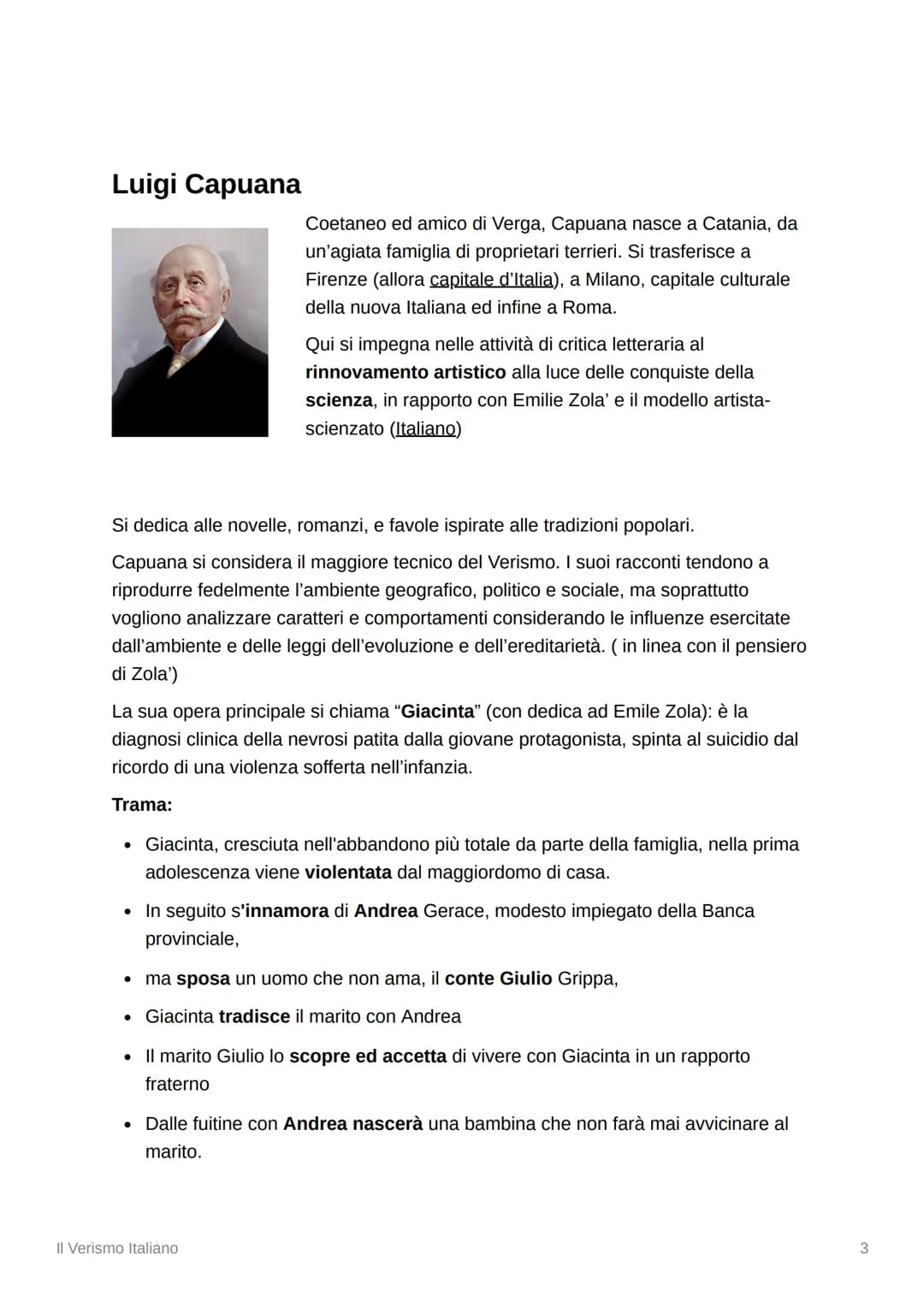 Il Verismo Italiano
E
Tags
Capuana Conseguenza unificazione Italia Giacinta
Verismo
Dopo l'unificazione politica dell'Italia (storia), emerg