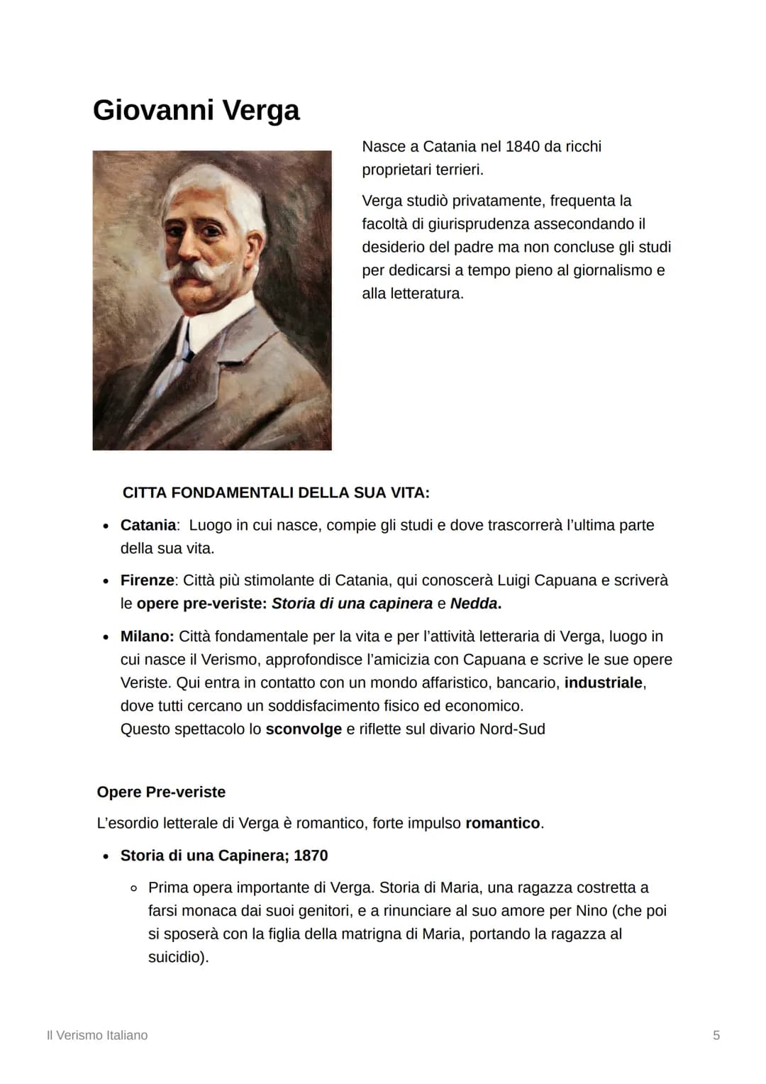 Il Verismo Italiano
E
Tags
Capuana Conseguenza unificazione Italia Giacinta
Verismo
Dopo l'unificazione politica dell'Italia (storia), emerg