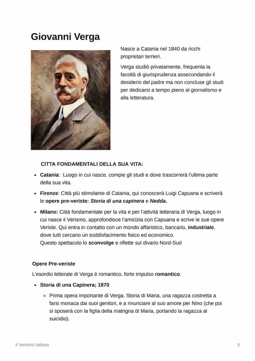 Il Verismo Italiano
E
Tags
Capuana Conseguenza unificazione Italia Giacinta
Verismo
Dopo l'unificazione politica dell'Italia (storia), emerg