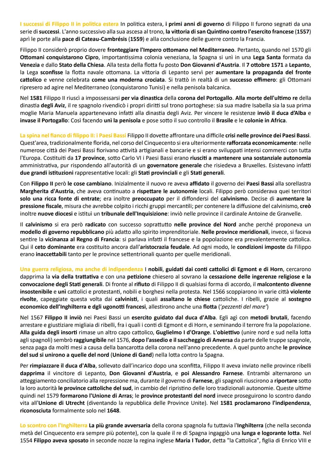 # Capitolo 16: le guerre di religione e i nuovi equilibri tra le potenze La Spagna di Filippo II

1) La Spagna di Filippo II

Da Carlo V a F