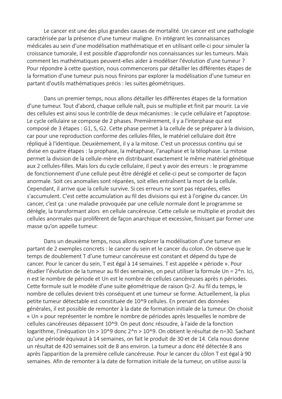 Le cancer est une des plus grandes causes de mortalité. Un cancer est une pathologie
caractérisée par la présence d'une tumeur maligne. En i