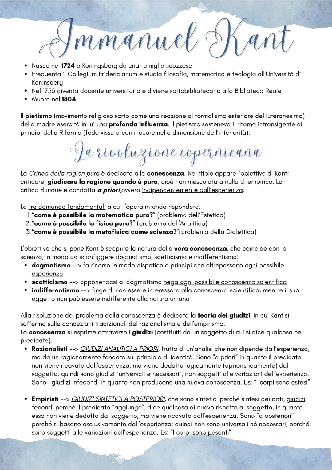 Kant + critica ragion pura