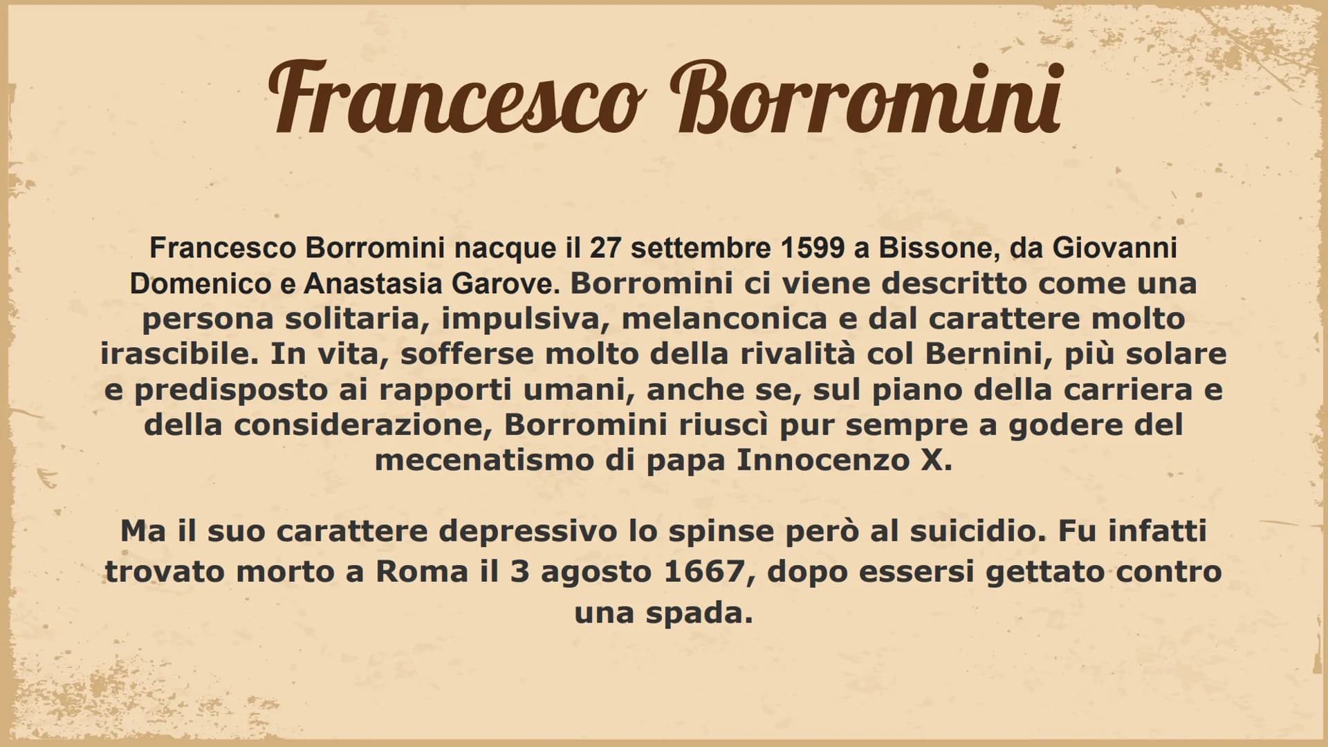 Gian Lorenzo Bernini
Gian Lorenzo Bernini nacque a Napoli il 7 dicembre 1598, da Pietro Bernini e
Angelica Galante. La sua formazione artist