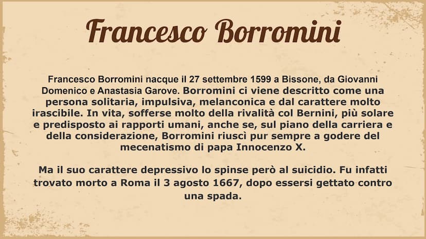 Gian Lorenzo Bernini
Gian Lorenzo Bernini nacque a Napoli il 7 dicembre 1598, da Pietro Bernini e
Angelica Galante. La sua formazione artist