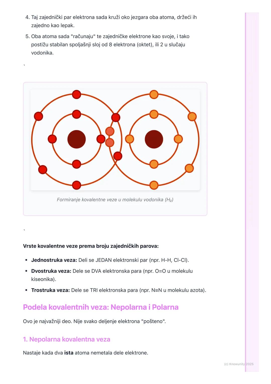 # Kovalentna veza

Šta je kovalentna veza?

Kovalentna veza je hemijska veza koja nastaje između atoma nemetala.
Ključna stvar je da atomi d