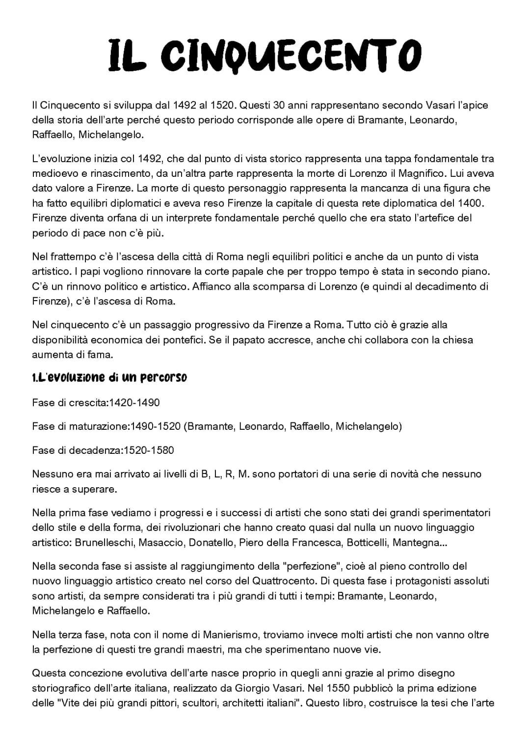 Il rinascimento