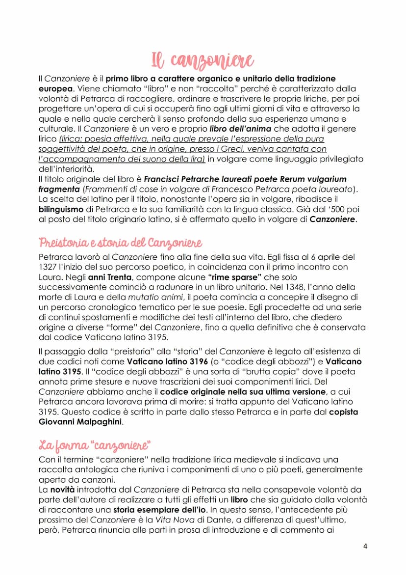 Petrarca
1. La vita
Gli studi e la formazione
Francesco Petrarca nasce ad Arezzo nel 1304. É il figlio di Ser Petracco, un notaio
fiorentino