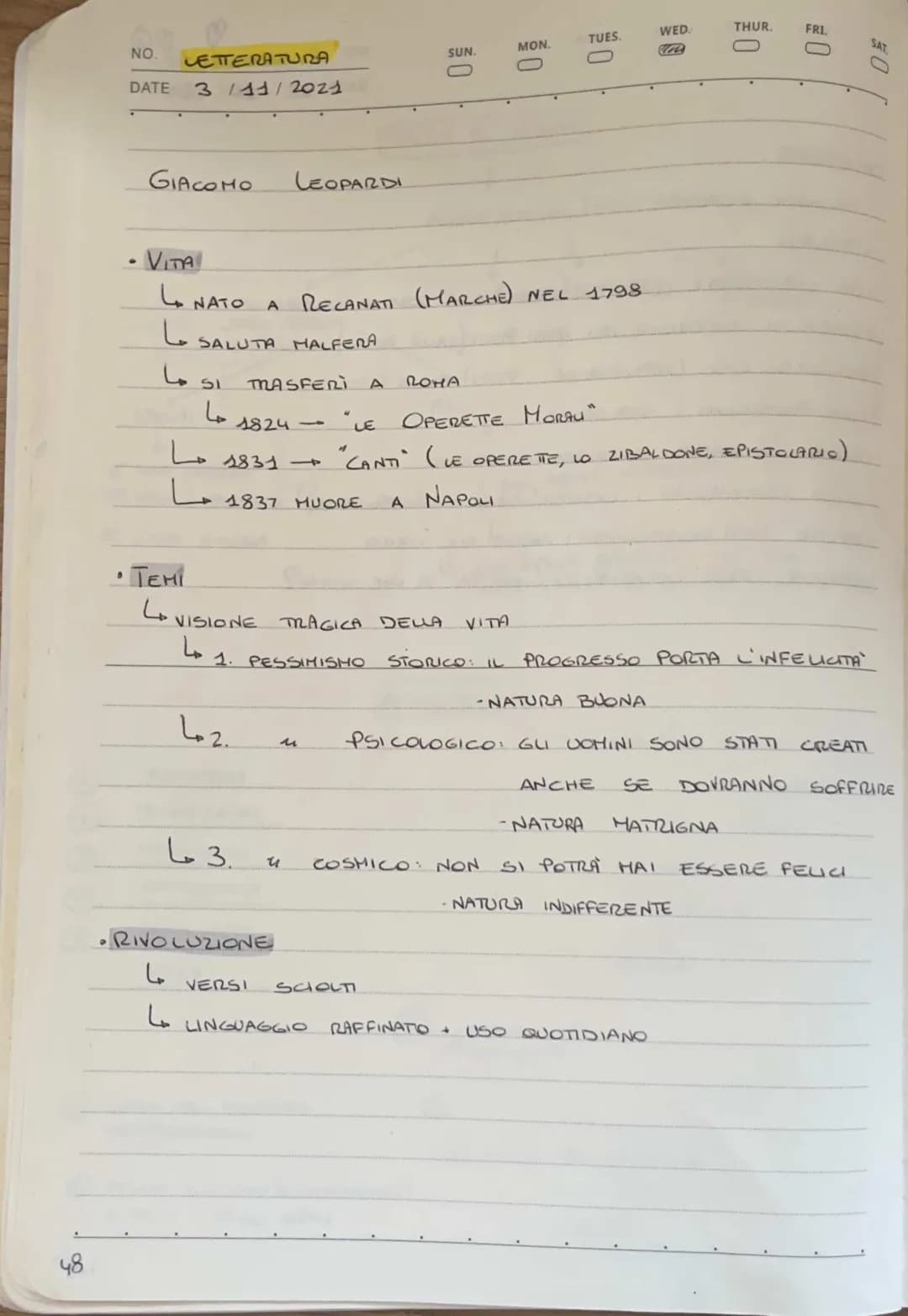Explore Giacomo Leopardi: Easy Map of His Life, Works, and Thoughts