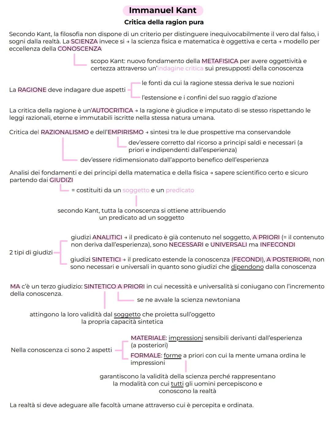 Kant, Critica della ragion pura