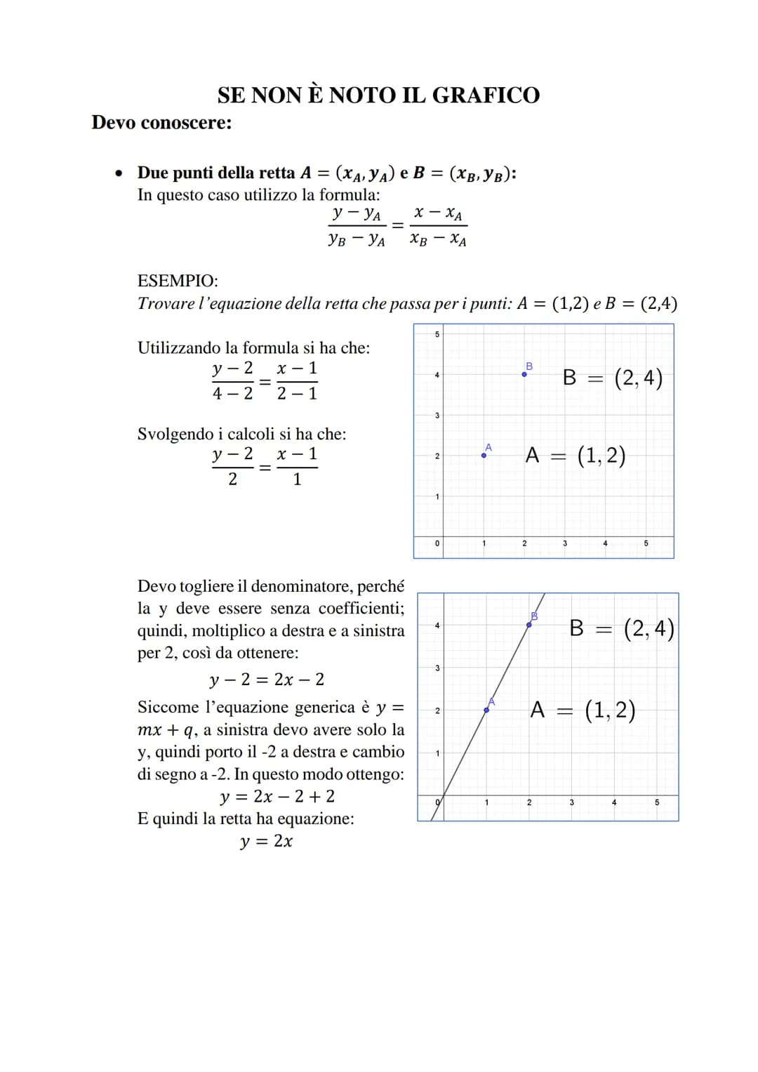 LE RETTE
Equazione generica in forma esplicita di una retta:
y = mx + q
Che cos'è m (il coefficiente della x)?
m rappresenta la pendenza del