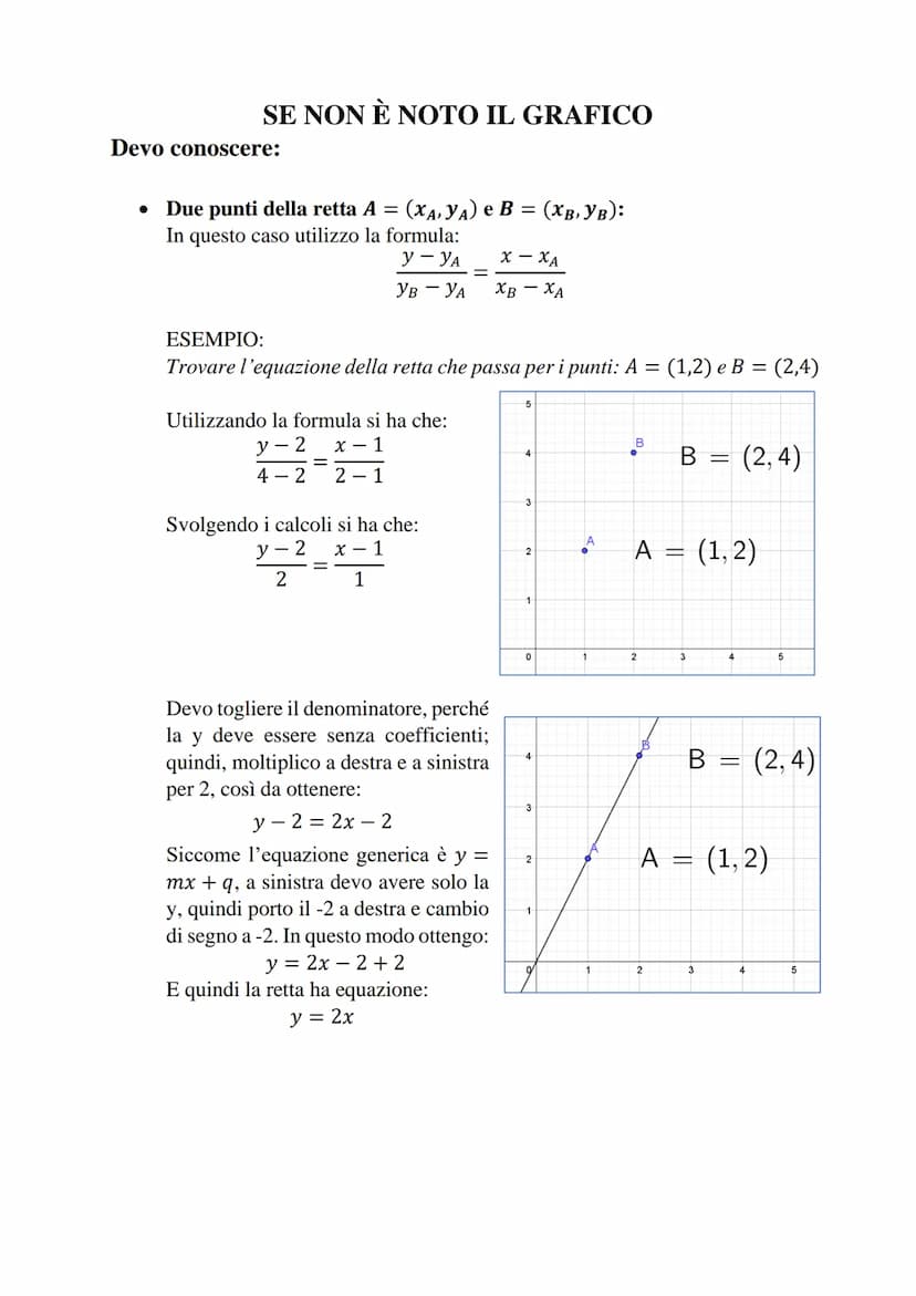 LE RETTE
Equazione generica in forma esplicita di una retta:
y = mx + q
Che cos'è m (il coefficiente della x)?
m rappresenta la pendenza del