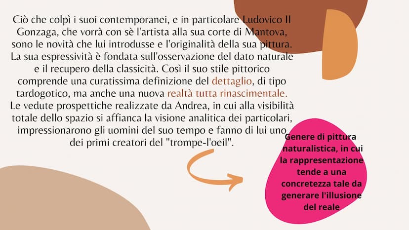 Andrea Mantegna
A cura di Messina Silvia
autoritratto di Andrea
Mantegna Stile
Lo stile di Andrea Mantegna si rivela con caratteri
già defin