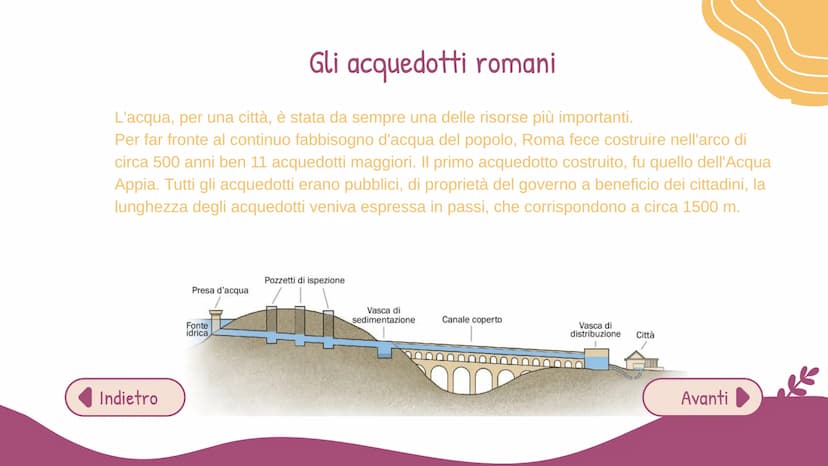 Strade e acquedotti
romani
Luce Joan Ruffato Introduzione
Le strade e gli acquedotti romani sono stati
ritrovati ancora oggi grazie all'impe