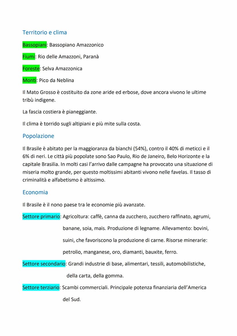 Brasile
Superficie: 8.502.728 km²
Popolazione: 192.379.287 ab.
Densità: 23 ab./km²
Capitale: Brasilia
Forma di governo: repubblica federale
