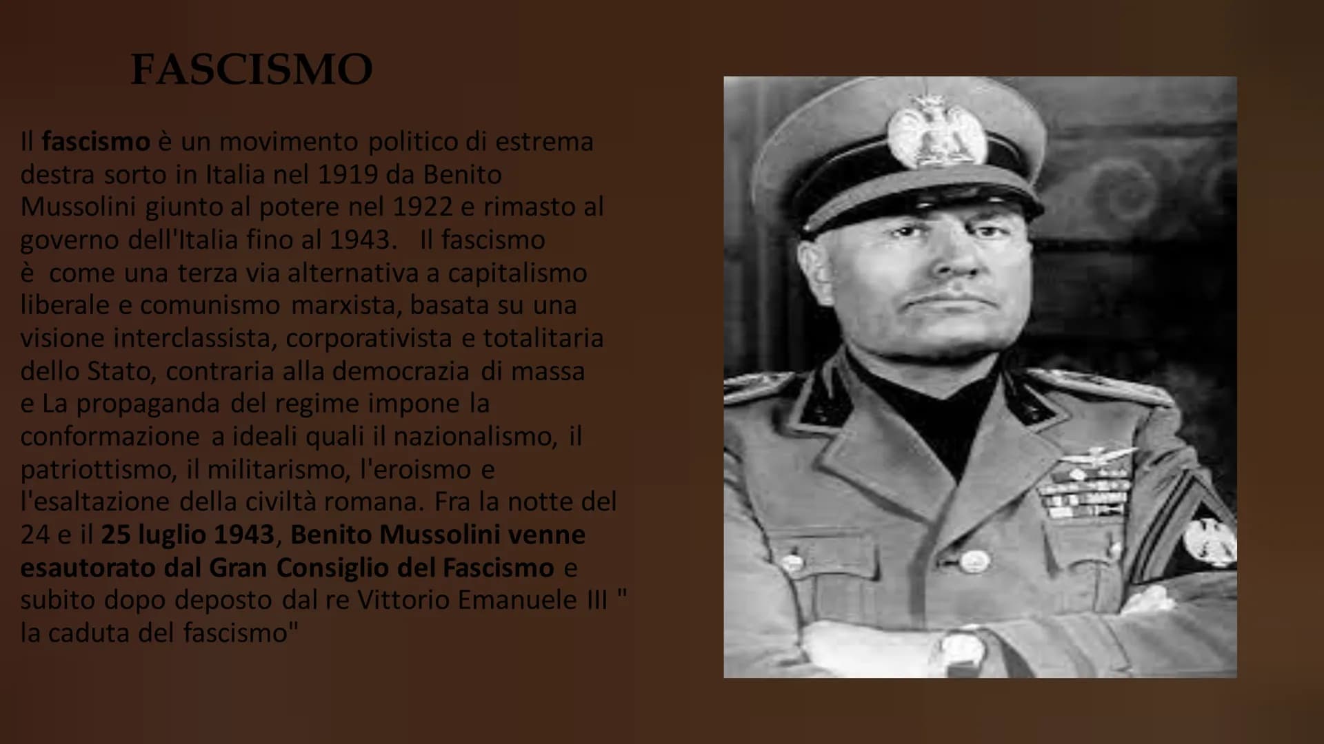 Ⓒ
S
TOTALITARISMO TOTALITARISMO
Il totalitarismo è un "sistema
politico autoritario in cui tutti i
poteri sono concentrati in un unico
parti