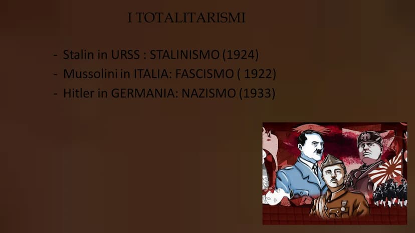 Ⓒ
S
TOTALITARISMO TOTALITARISMO
Il totalitarismo è un "sistema
politico autoritario in cui tutti i
poteri sono concentrati in un unico
parti