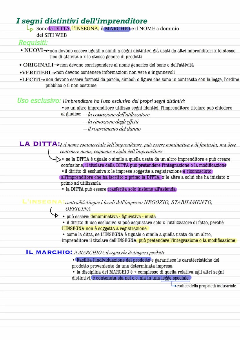 Azienda
•è il complesso dei beni organizzati dell'imprenditore x l'esercizio
dell'impresa (art. 2555 cc)
comprende beni materiali (beni mobi