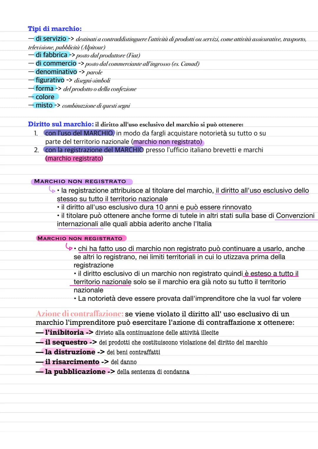 Azienda
•è il complesso dei beni organizzati dell'imprenditore x l'esercizio
dell'impresa (art. 2555 cc)
comprende beni materiali (beni mobi