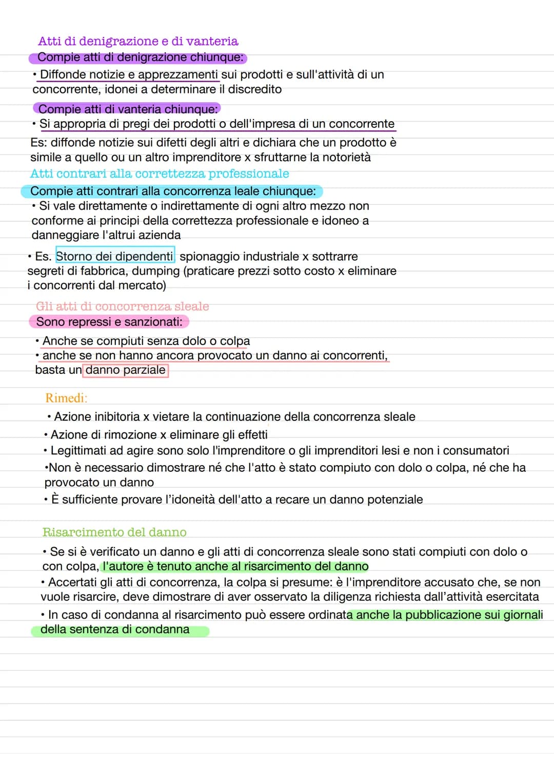 Azienda
•è il complesso dei beni organizzati dell'imprenditore x l'esercizio
dell'impresa (art. 2555 cc)
comprende beni materiali (beni mobi
