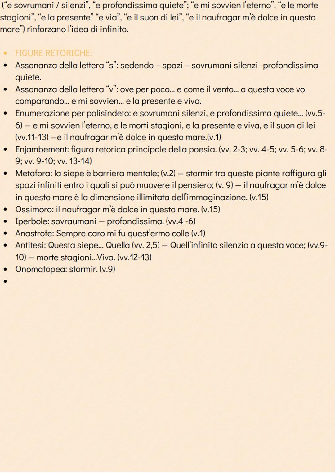 L'Infinito
-Giacomo Leopardi
● COMMENTO:
Giacomo Leopardi compose "l'Infinito" a Recanati, all'età di 21 anni, nel 1819. Era
il periodo del 