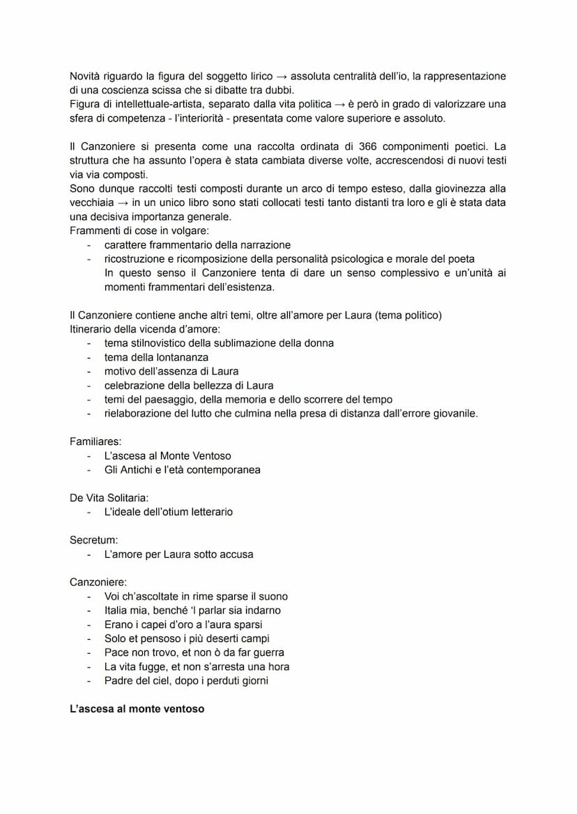 Francesco Petrarca
Petrarca può essere considerato una figura nuova di intellettuale, anticipa la figura
intellettuale che dominerà la scena