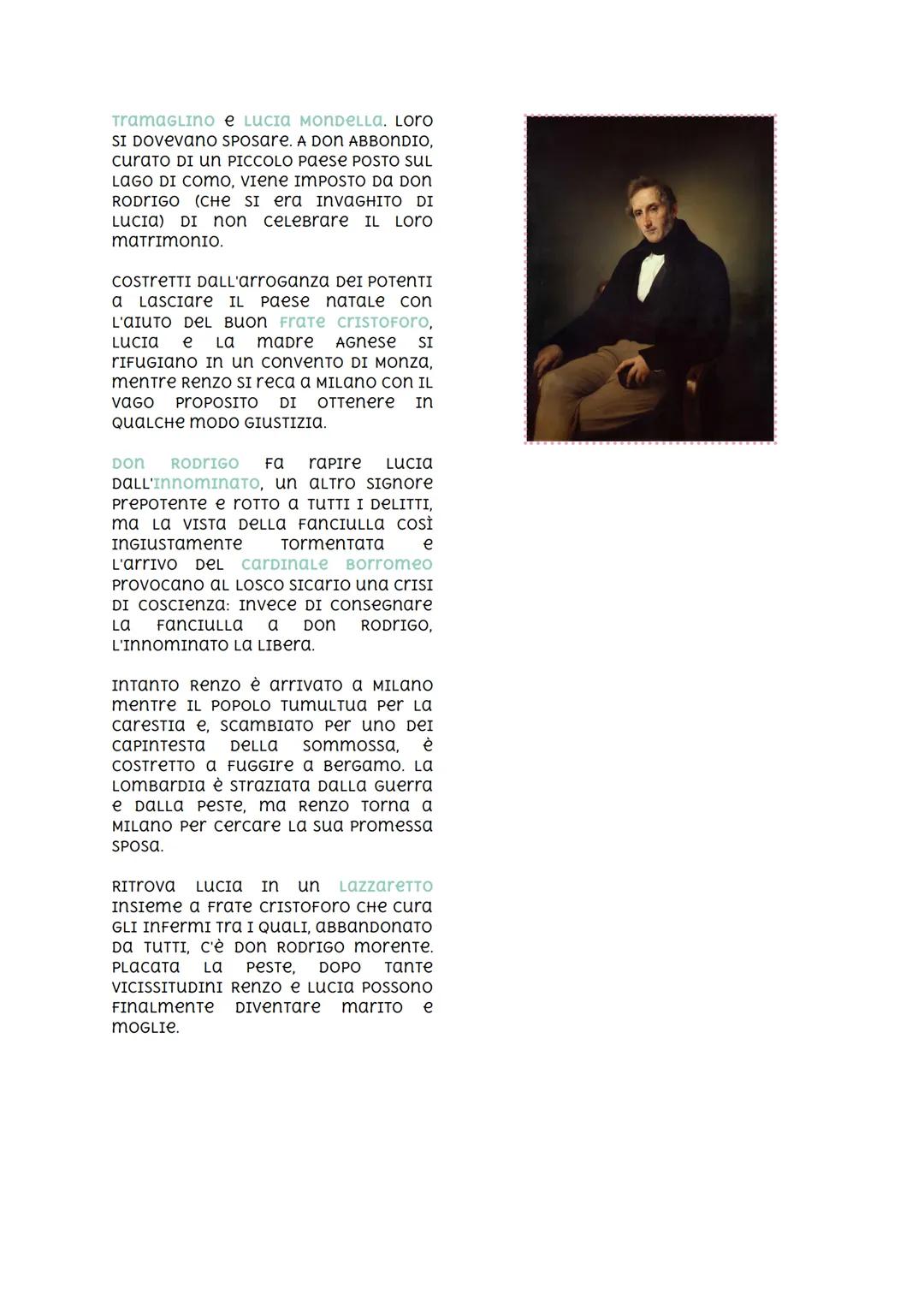 Alessandro Manzoni
La vita
Manzoni nacque nel 1785 a MILANO DA
una relazione extraconiuGaLe DI
sua madre GIULIA Bессaria con
GIOVannI verrI.