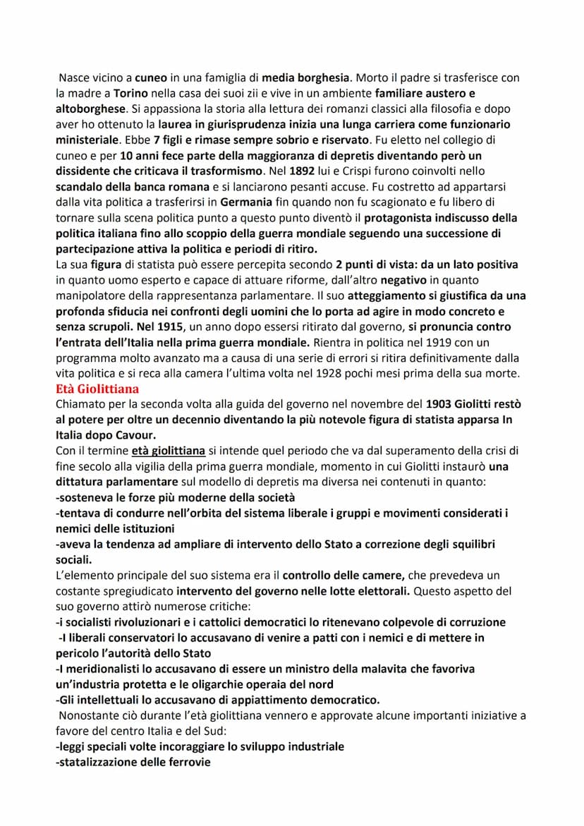 Storia 21 L'Italia dal 1870-914
L'Italia liberale
Il periodo compreso tra il 1870 con la presa di Roma e il 1914 con lo scoppio della prima
