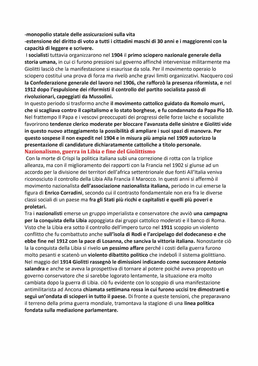 Storia 21 L'Italia dal 1870-914
L'Italia liberale
Il periodo compreso tra il 1870 con la presa di Roma e il 1914 con lo scoppio della prima
