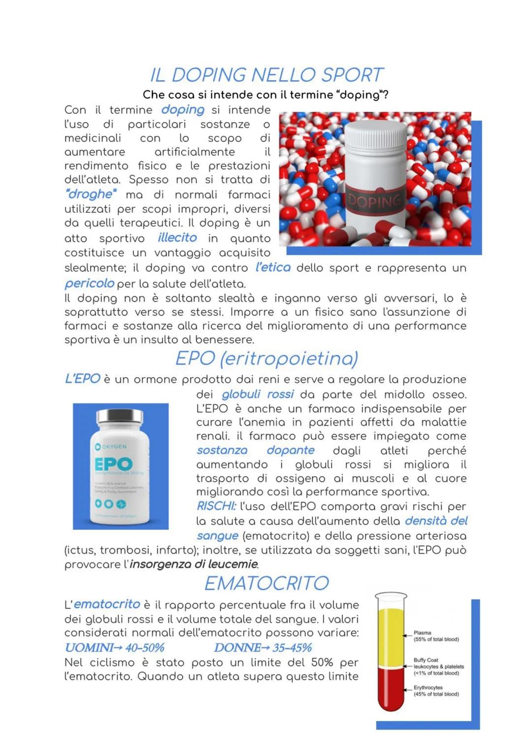 aumentare
il
IL DOPING NELLO SPORT
Che cosa si intende con il termine "doping"?
Con il termine doping si intende
l'uso di particolari sostan