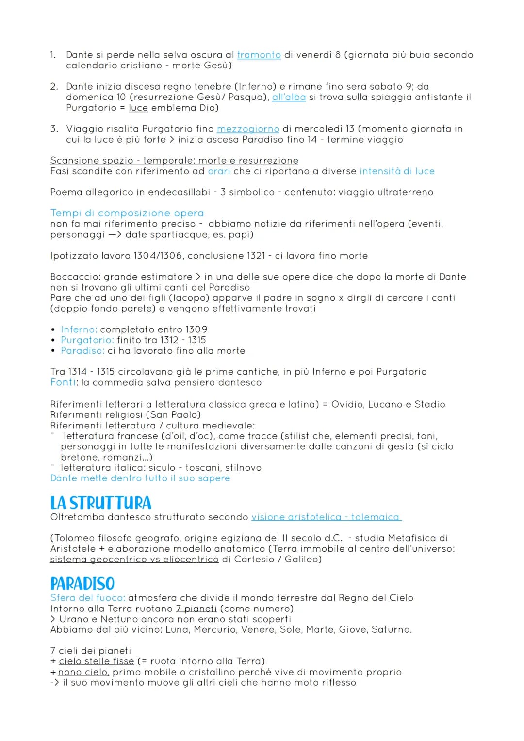 Poema di terzine di endecasillabi
> importante x risvolto teologico, spirituale: narra il viaggio di Dante attraverso
i tre regni dell'oltre