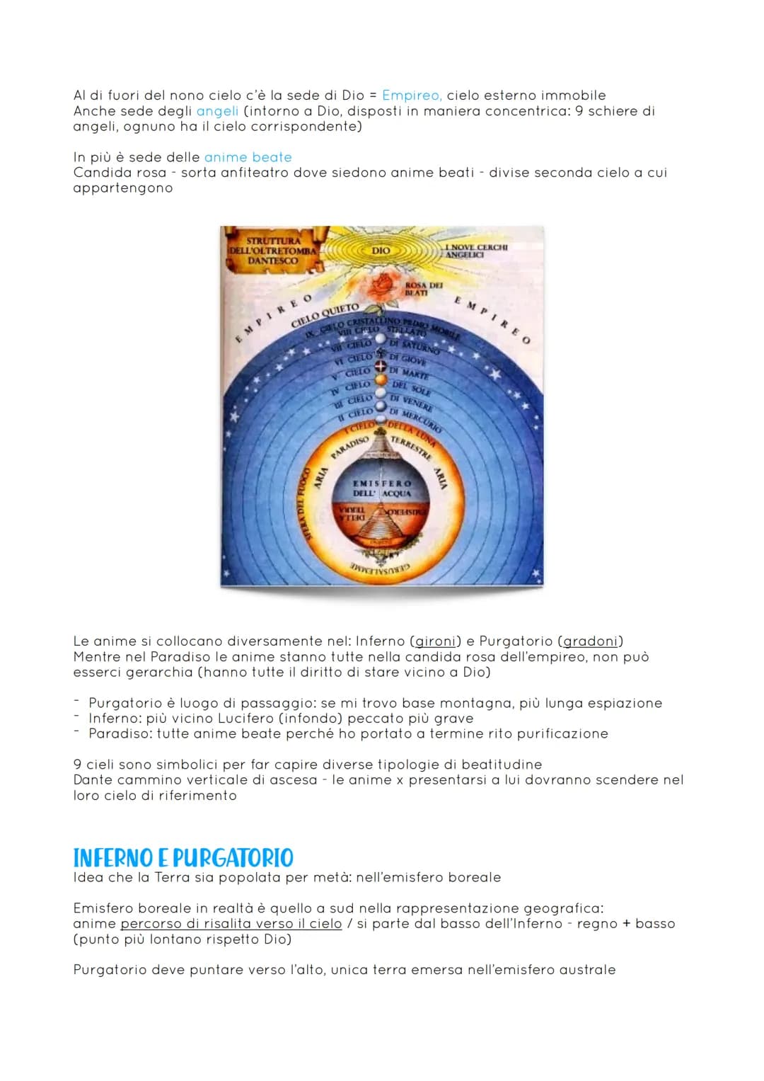 Poema di terzine di endecasillabi
> importante x risvolto teologico, spirituale: narra il viaggio di Dante attraverso
i tre regni dell'oltre