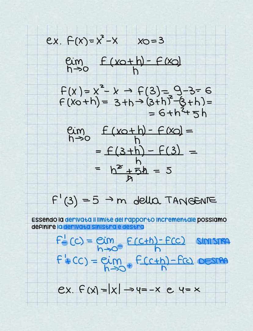 Derivate
Prima di definire le derivate va definito il concetto di tangente
Retta Tangente a una curva- è la retta limite a cui tendono
tutte