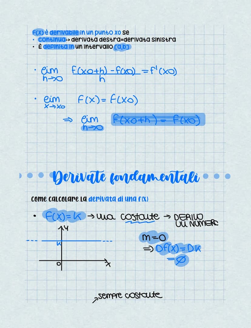 Derivate
Prima di definire le derivate va definito il concetto di tangente
Retta Tangente a una curva- è la retta limite a cui tendono
tutte