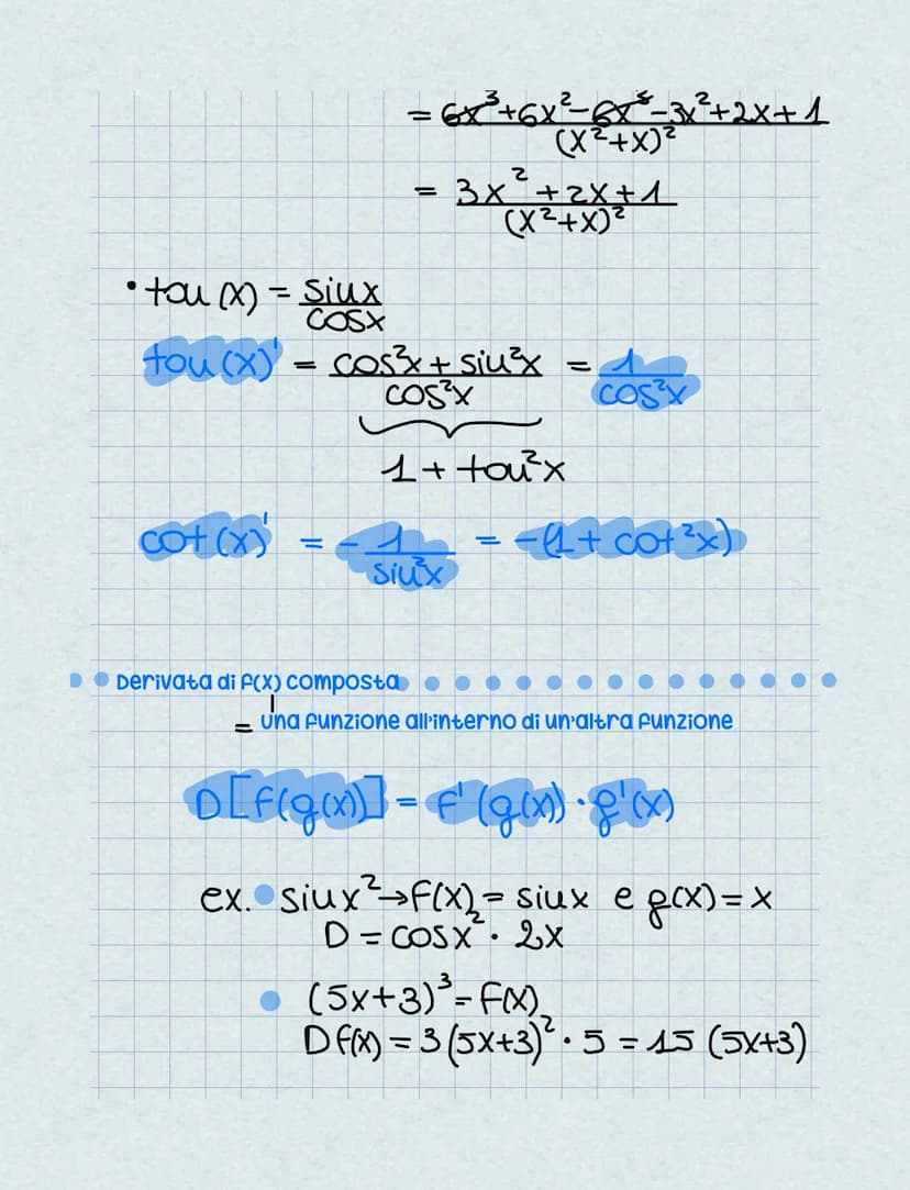 Derivate
Prima di definire le derivate va definito il concetto di tangente
Retta Tangente a una curva- è la retta limite a cui tendono
tutte