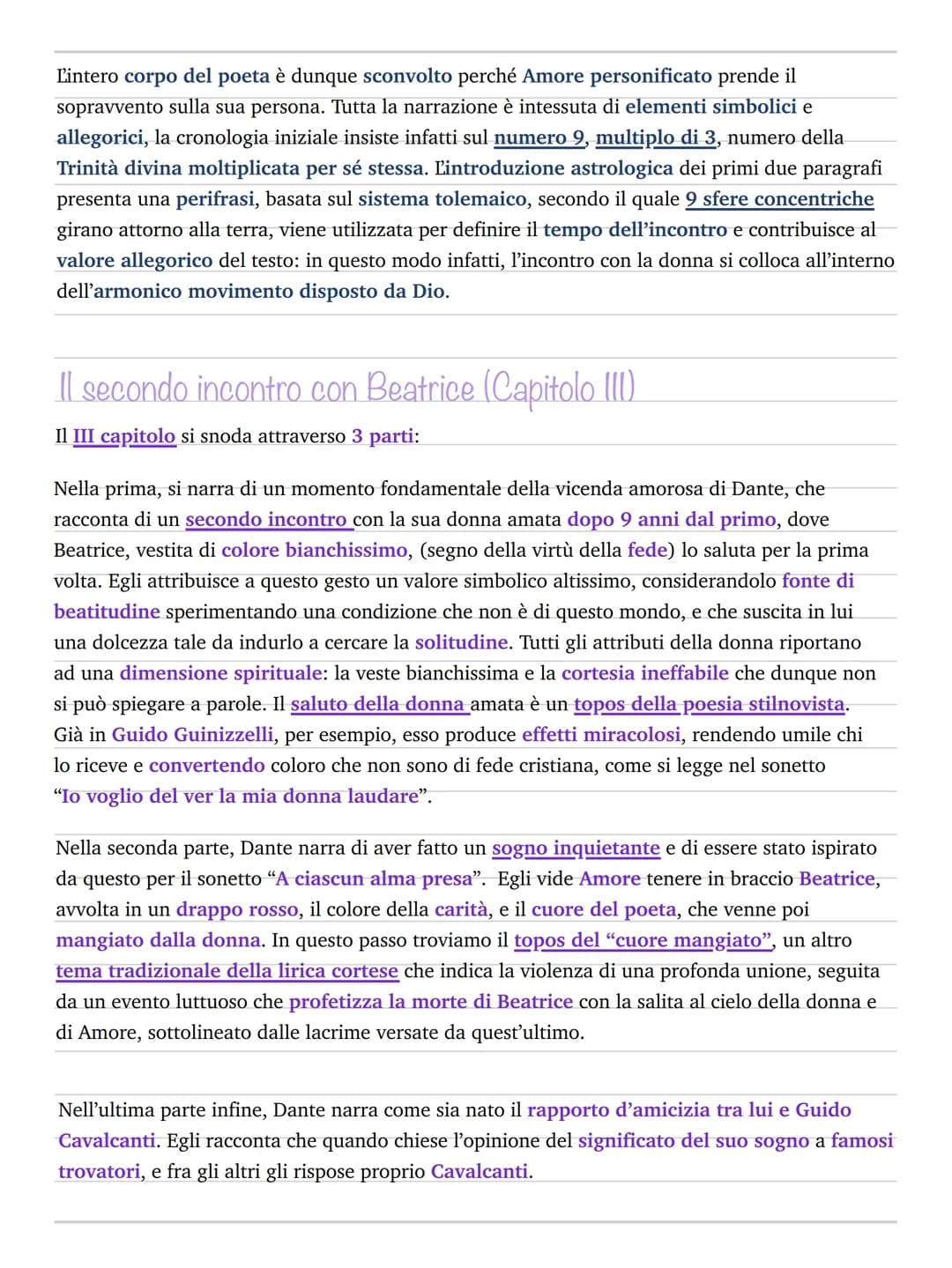 Vita nuova
La vita nuova di Dante, è un opera mista di prosa e versi, si tratta quindi di un "prosimetro"
ed è centrata completamente su Bea