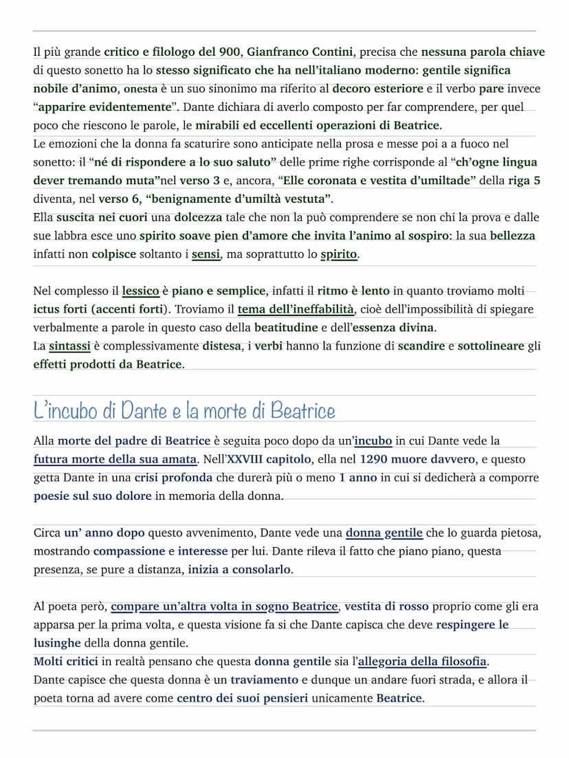 Vita nuova
La vita nuova di Dante, è un opera mista di prosa e versi, si tratta quindi di un "prosimetro"
ed è centrata completamente su Bea
