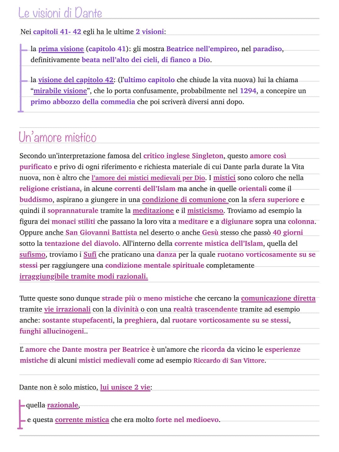 Vita nuova
La vita nuova di Dante, è un opera mista di prosa e versi, si tratta quindi di un "prosimetro"
ed è centrata completamente su Bea